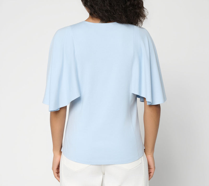 Peace Love World Boheme Crew Neck Futter Sleeve Top — View 11