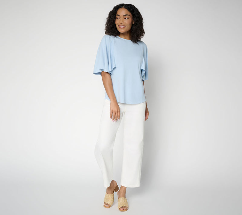 Peace Love World Boheme Crew Neck Futter Sleeve Top — View 12