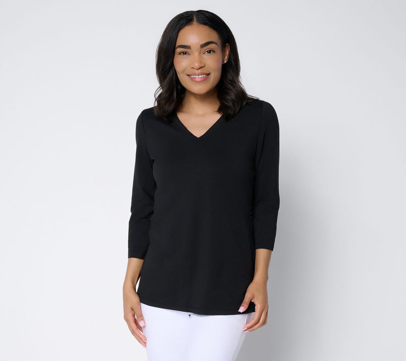Belle by Kim Gravel Primabelle Knit Victory V-Neck Top — View 18