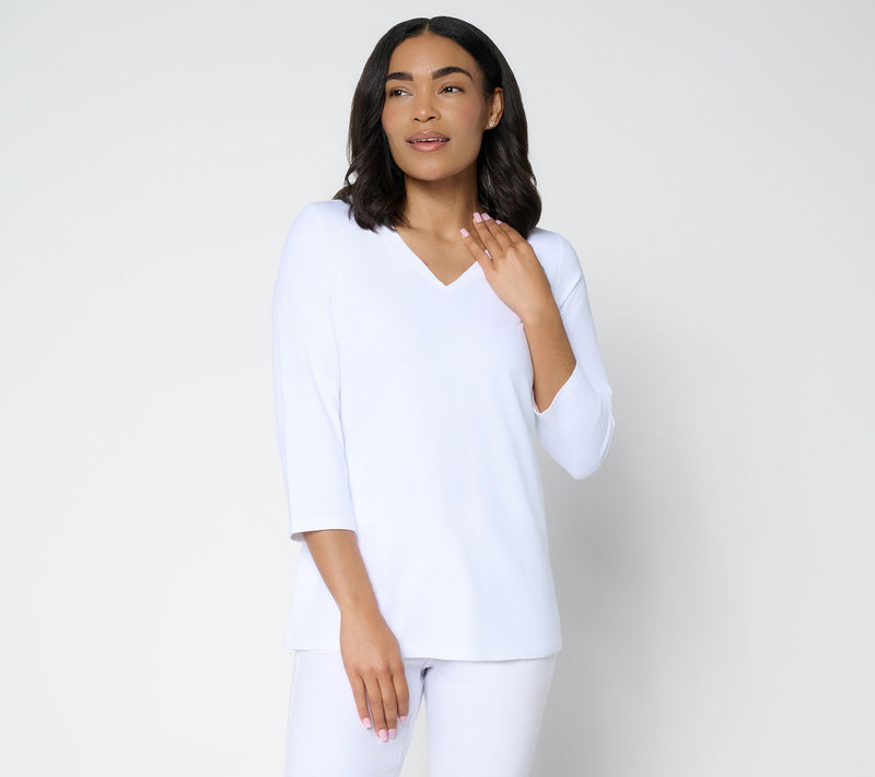Belle by Kim Gravel Primabelle Knit Victory V-Neck Top — View 19