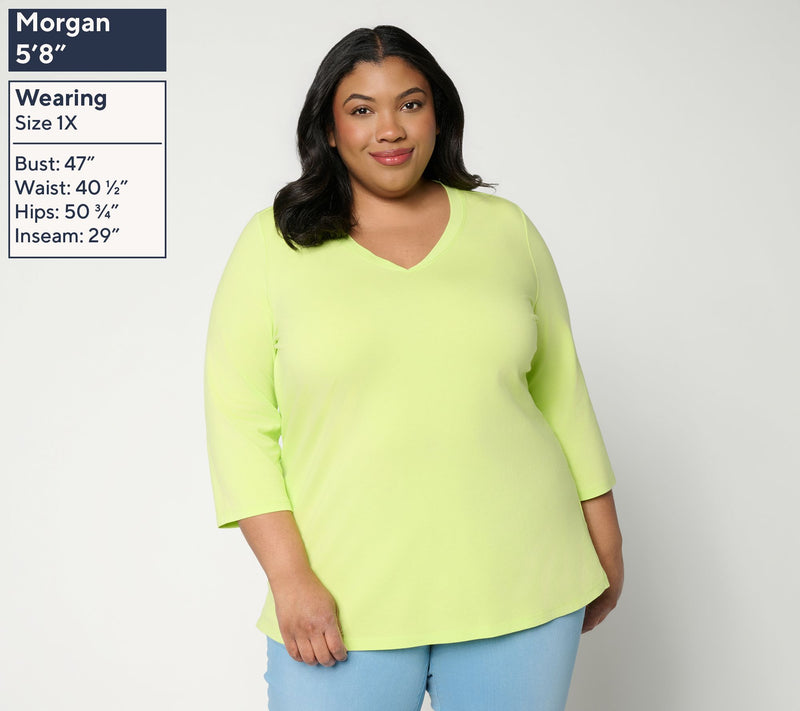 Belle by Kim Gravel Primabelle Knit Victory V-Neck Top — View 4