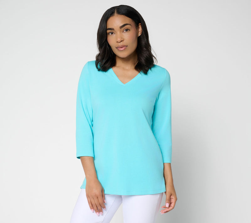 Belle by Kim Gravel Primabelle Knit Victory V-Neck Top — View 20