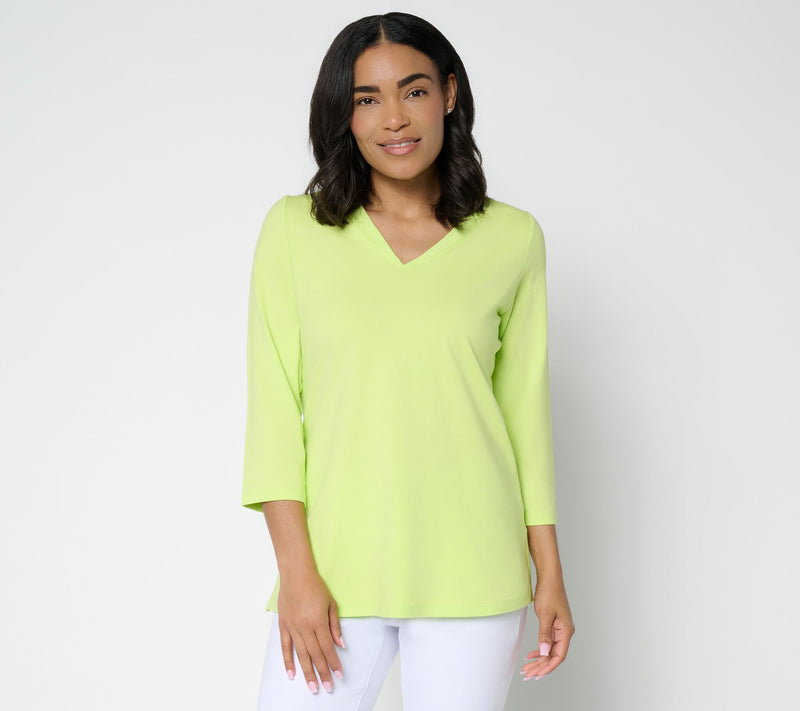 Belle by Kim Gravel Primabelle Knit Victory V-Neck Top — View 21