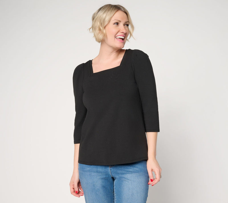 Ree by The Pioneer Woman Essentials Square Neck 3/4-Sleeve Top — View 14