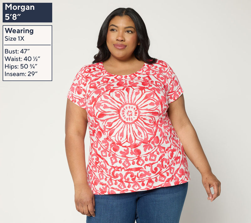 Belle by Kim Gravel Slub Knit Santorini Tile Top — View 2