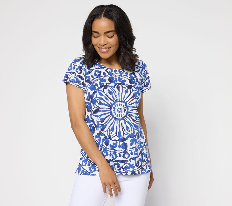 Belle by Kim Gravel Slub Knit Santorini Tile Top — View 13