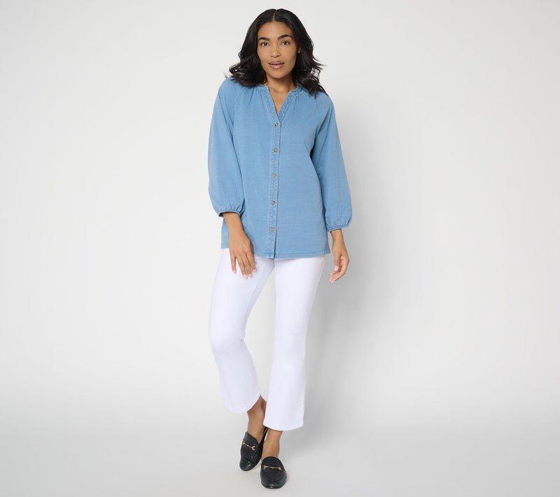 Ree by the Pioneer Woman Knit Denim Peasant Tunic — View 4