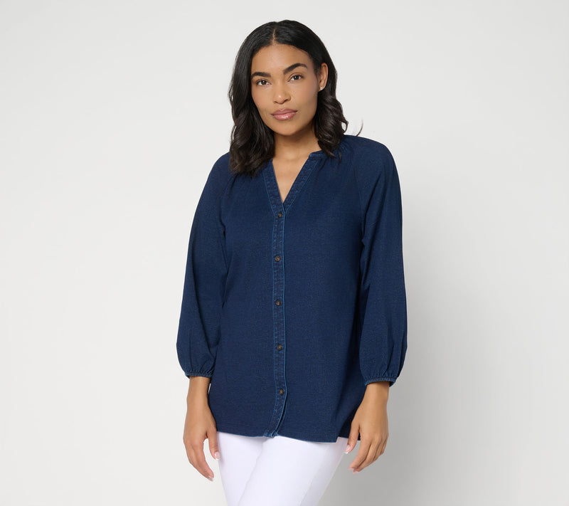 Ree by the Pioneer Woman Knit Denim Peasant Tunic — View 11