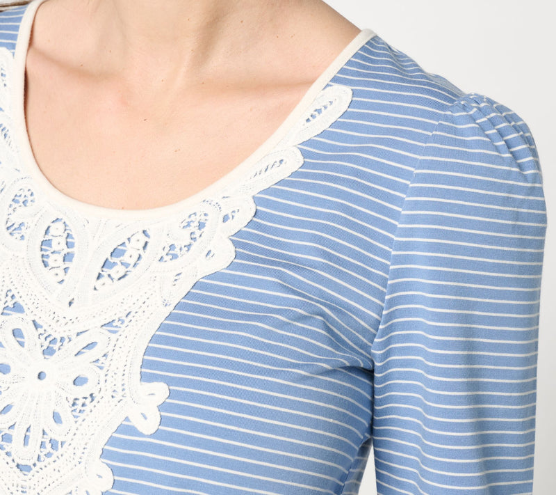 Ree by The Pioneer Woman Scoop Neck Top with Lace Trim — View 5