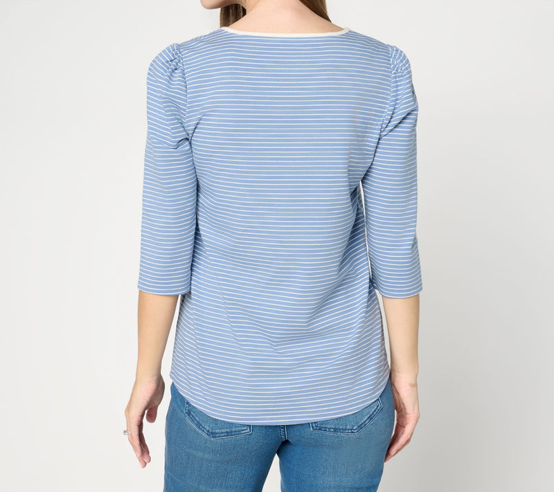 Ree by The Pioneer Woman Scoop Neck Top with Lace Trim — View 3