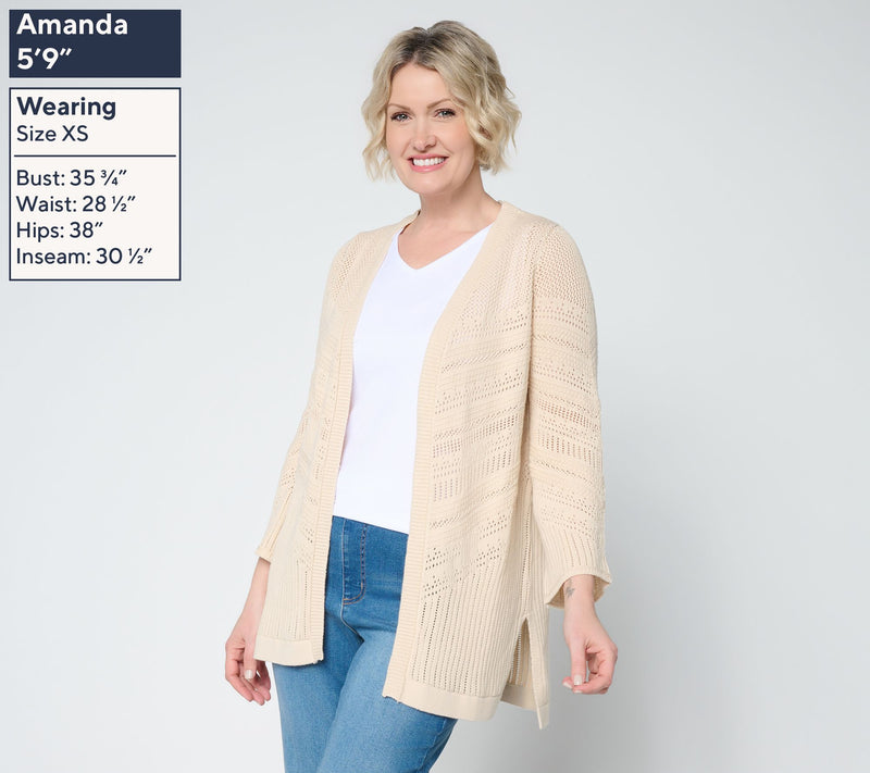 Ree by The Pioneer Woman Open Front Pointelle Cardigan — View 4
