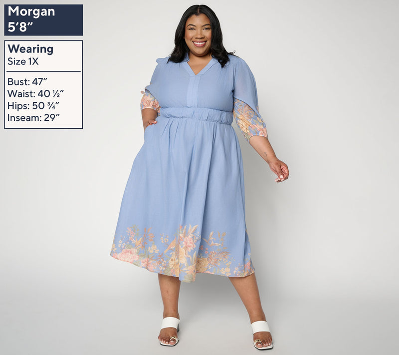 Ree by the Pioneer Woman Engineered Floral Print Midi Dress — View 2