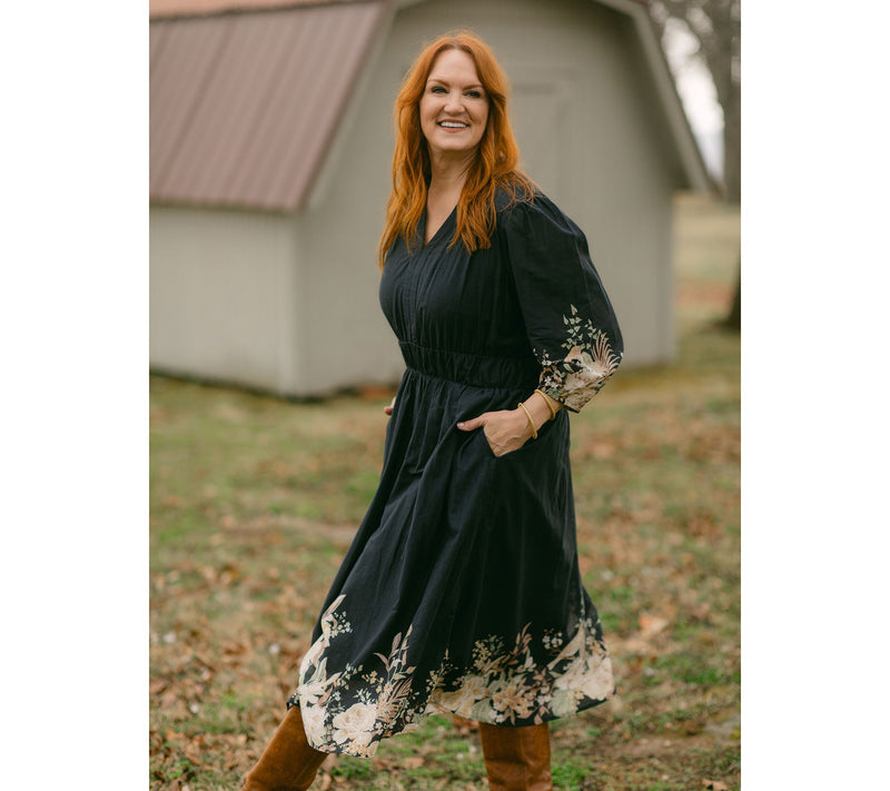 Ree by the Pioneer Woman Engineered Floral Print Midi Dress — View 8