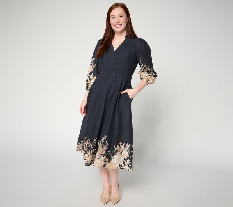 Ree by the Pioneer Woman Engineered Floral Print Midi Dress — View 14