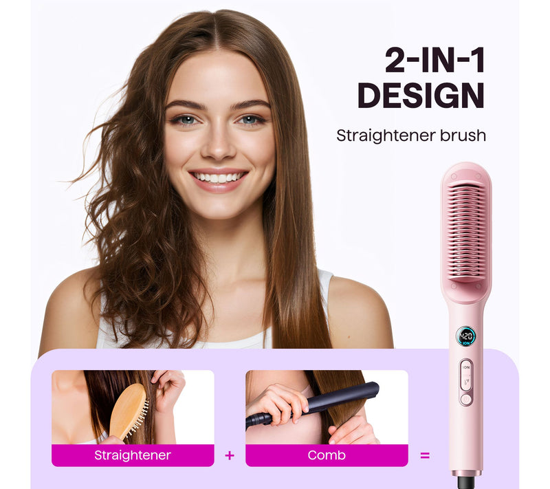 Wavytalk Sleek Sweep Ionic Straightener Brush — View 4