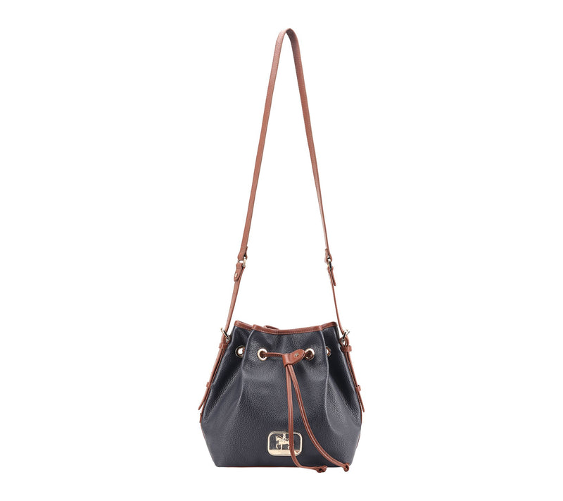 Paul Costelloe Dressage Leather Gymkhana Ruched Bucket Bag — View 4