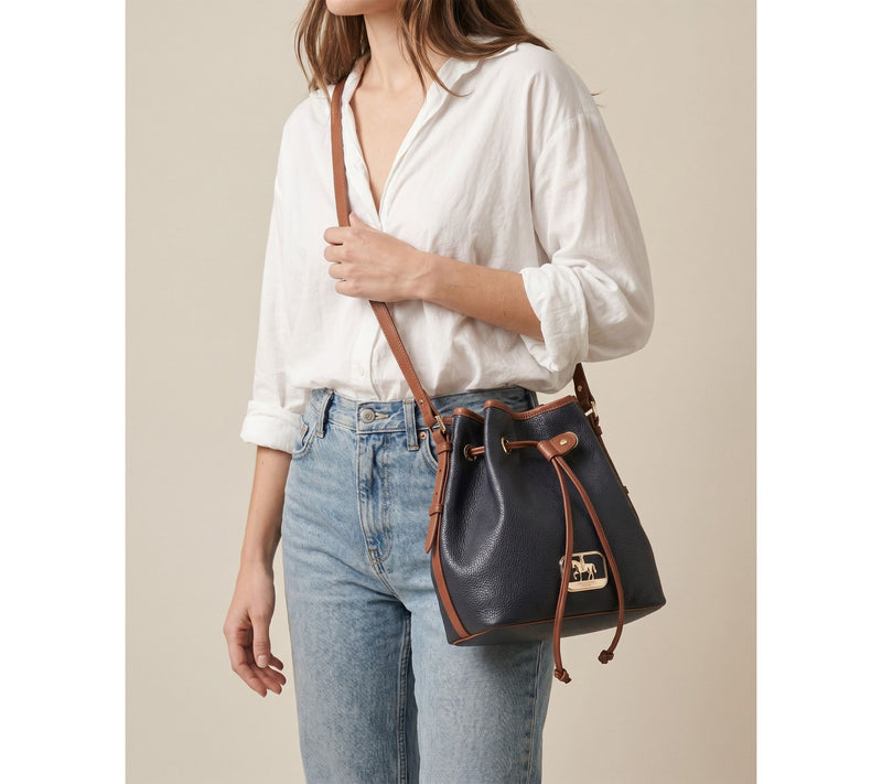 Paul Costelloe Dressage Leather Gymkhana Ruched Bucket Bag — View 7
