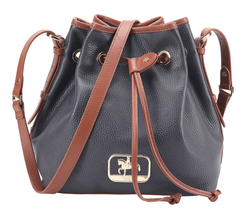 Paul Costelloe Dressage Leather Gymkhana Ruched Bucket Bag — View 12