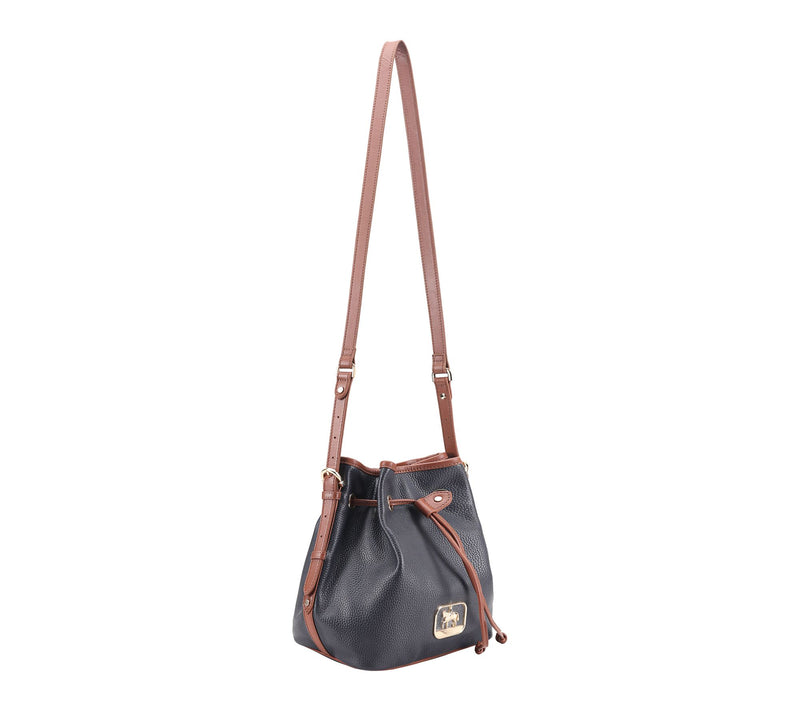 Paul Costelloe Dressage Leather Gymkhana Ruched Bucket Bag — View 6