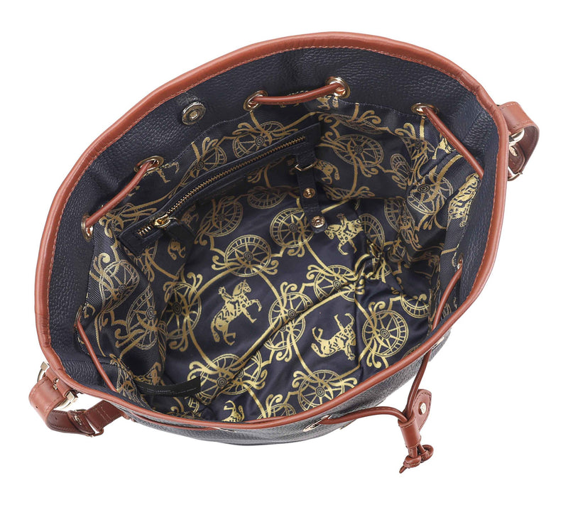 Paul Costelloe Dressage Leather Gymkhana Ruched Bucket Bag — View 3