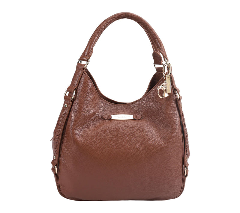 Paul Costelloe Dressage Leather Whipstitch Slouch Bag — View 12