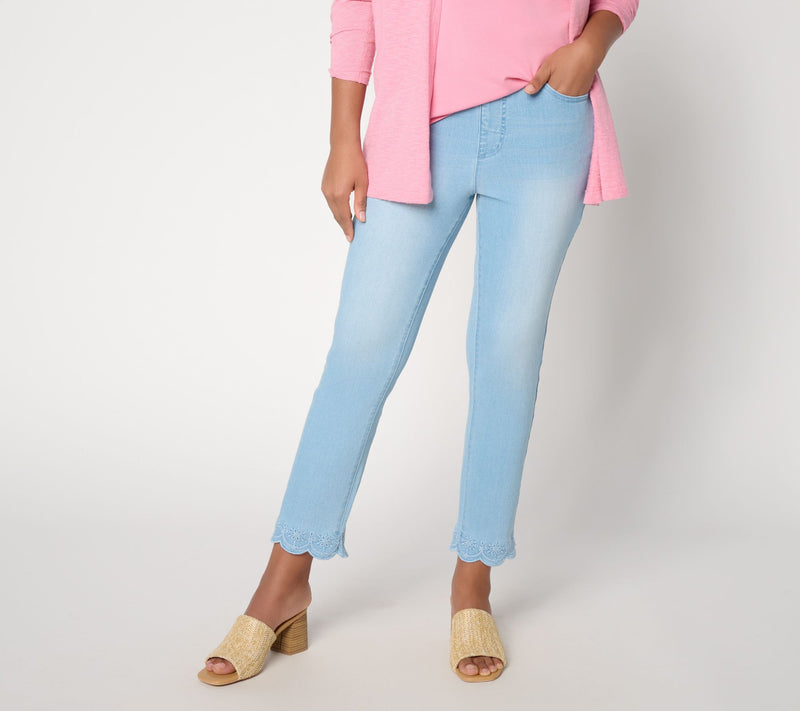 Ree by the Pioneer Woman Regular Indigo Scallop Hem Ankle Jeans — Main view