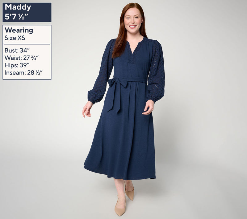 Ree by The Pioneer Woman Slub Jersey Eyelet Detail Knit Midi Dress — View 5