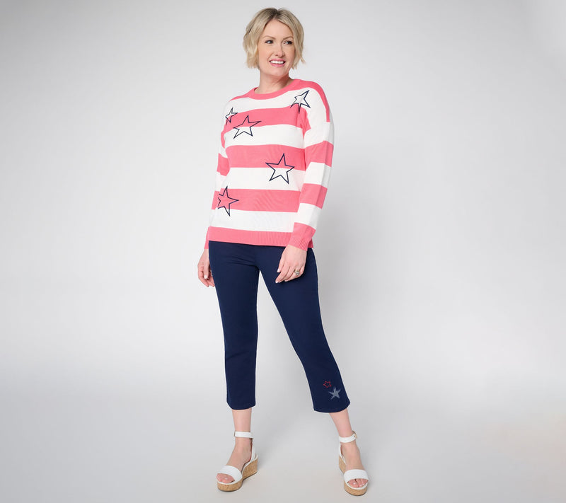 Liberty Belles by Kim Gravel Stars and Stripes Summer Sweater — View 5