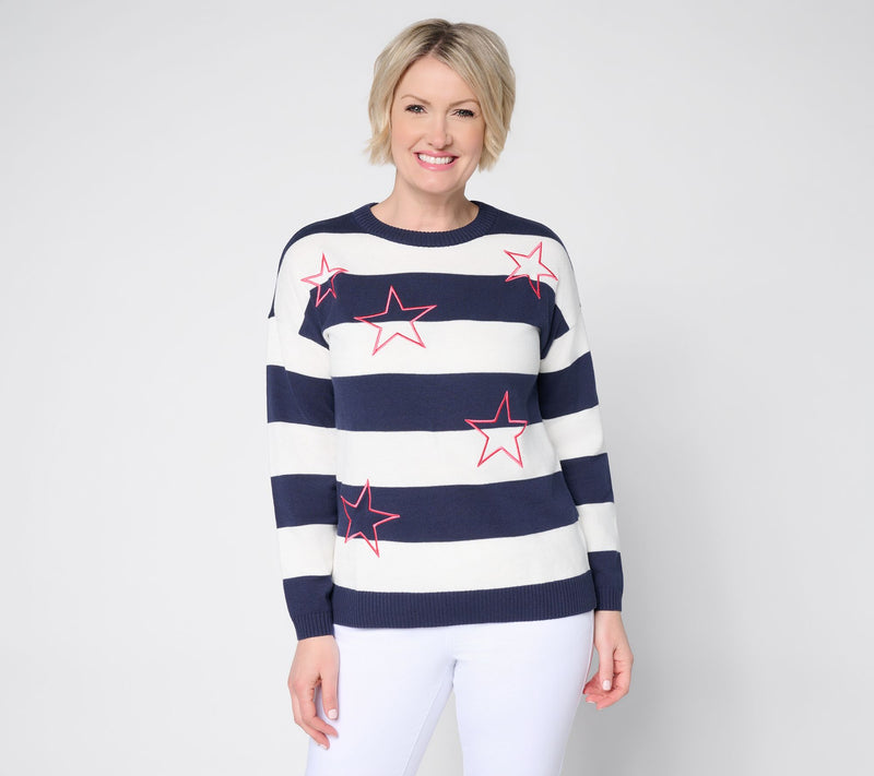 Liberty Belles by Kim Gravel Stars and Stripes Summer Sweater — View 13