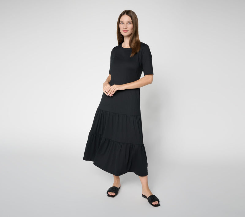 Cuddl Duds Flexwear Tiered Hem Maxi Dress — View 3