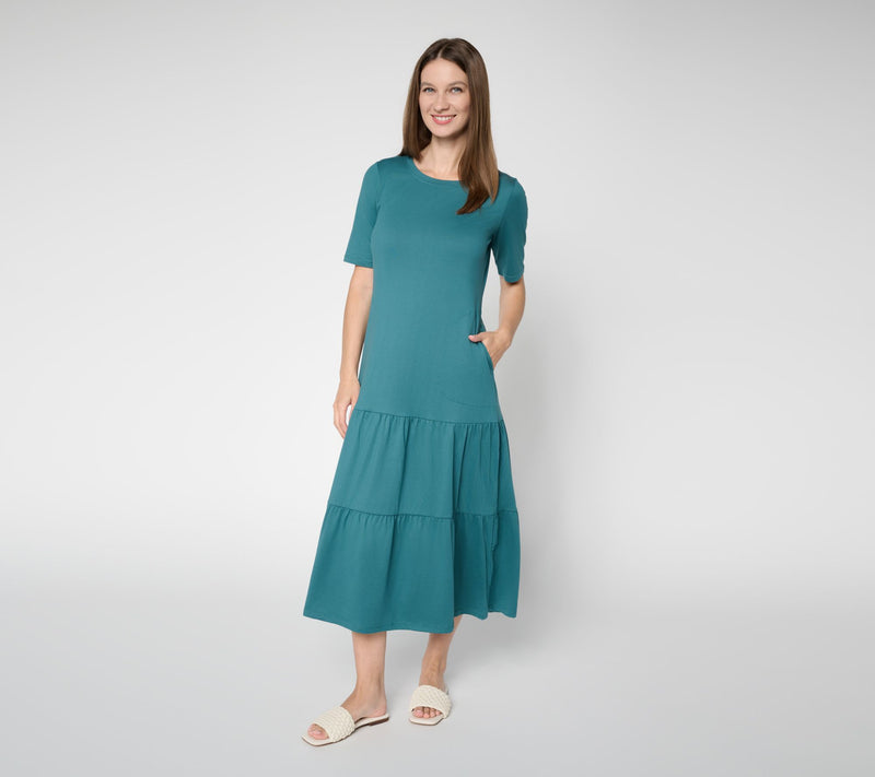 Cuddl Duds Flexwear Tiered Hem Maxi Dress — View 7