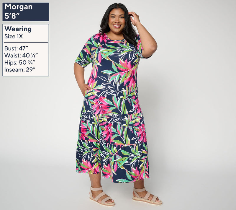 Cuddl Duds Flexwear Tiered Hem Maxi Dress — View 12