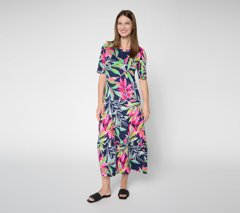 Cuddl Duds Flexwear Tiered Hem Maxi Dress — View 11
