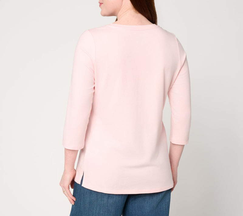 Liberty Belles by Kim Gravel TripleLuxe Knit American Woman Flag Tee — View 3
