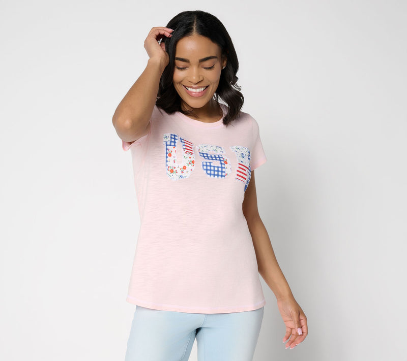 Liberty Belles by Kim Gravel Red, White and Bloom Vintage USA Tee — View 11