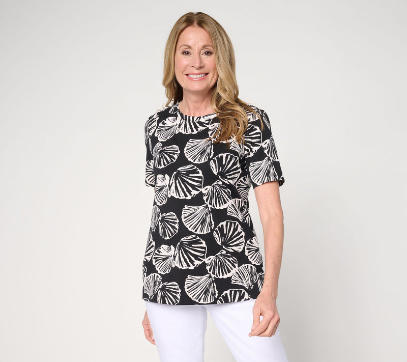 Denim & Co. Beach Jersey Printed Short Sleeve T-Shirt — View 10