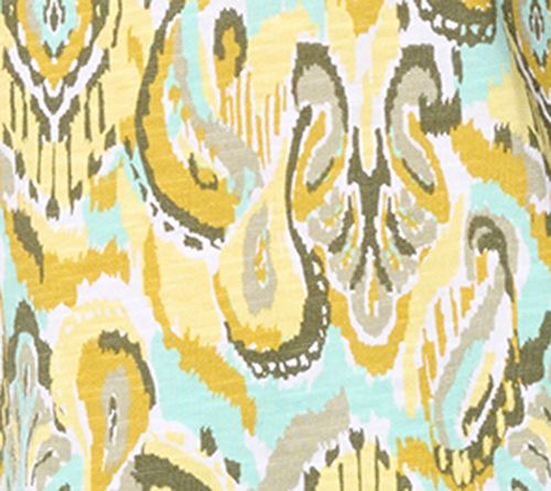 Denim & Co. Printed Linen Blend Flutter Sleeve Top — View 10