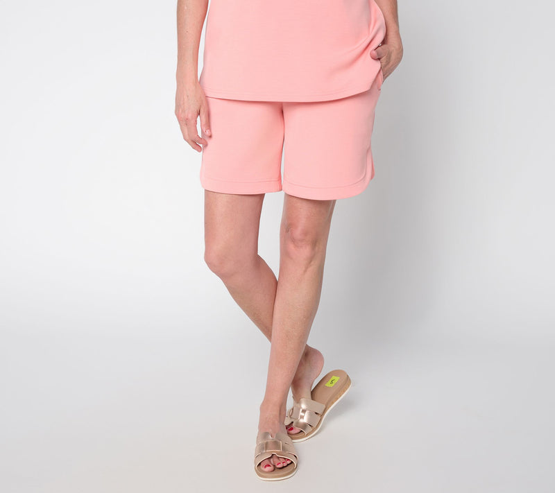 Belle by Kim Gravel Regular ScubaLuxe Half Dolphin Hem 7" Short — View 9