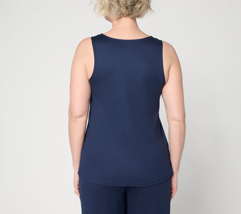 Cuddl Duds Flexwear Tank with Button Detail — View 11