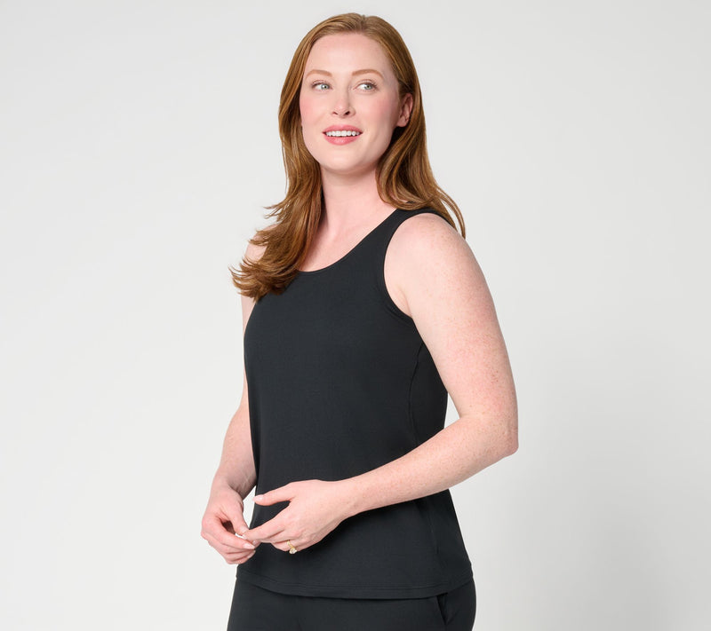 Cuddl Duds Flexwear Tank with Button Detail — View 16