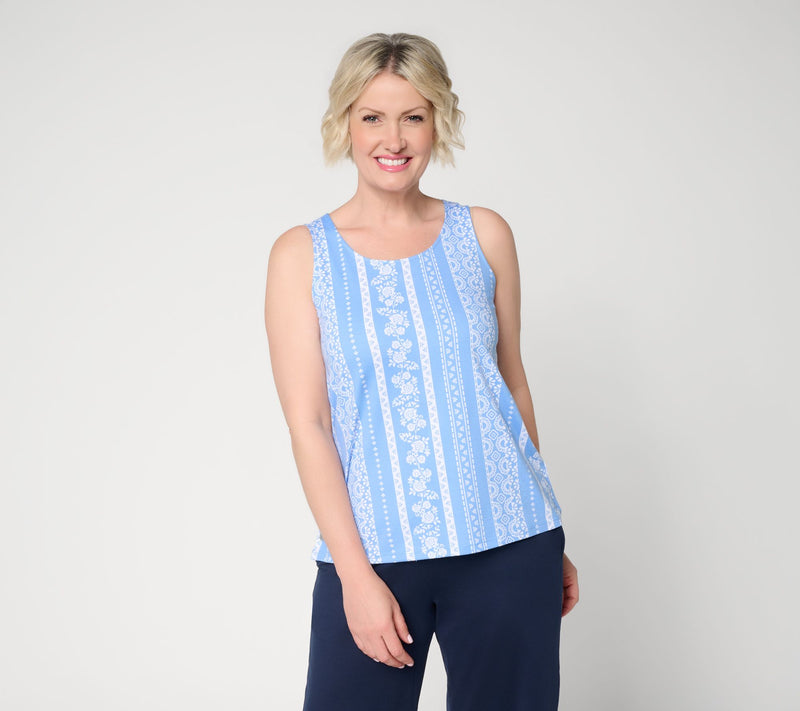 Cuddl Duds Flexwear Tank with Button Detail — View 5