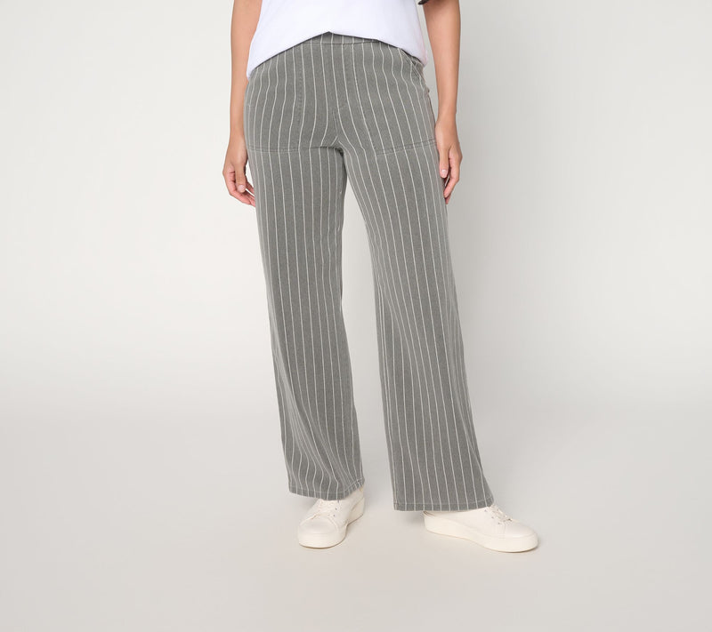 Denim & Co. Tall Comfy Knit Air Striped Wide Leg Pants — View 14