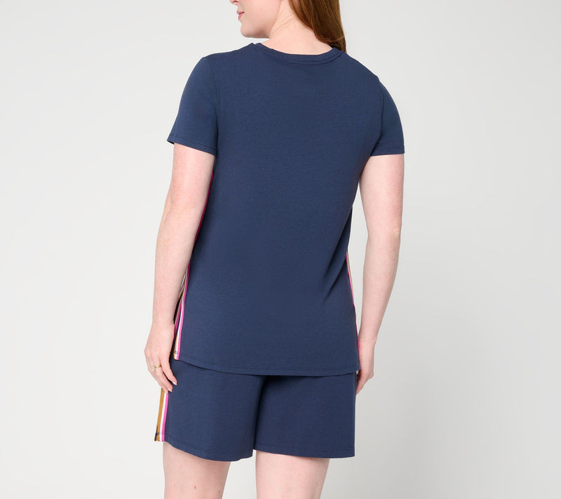 Cuddl Duds Cottonwear+ Tape Trim Short Sleeve Tee — View 6