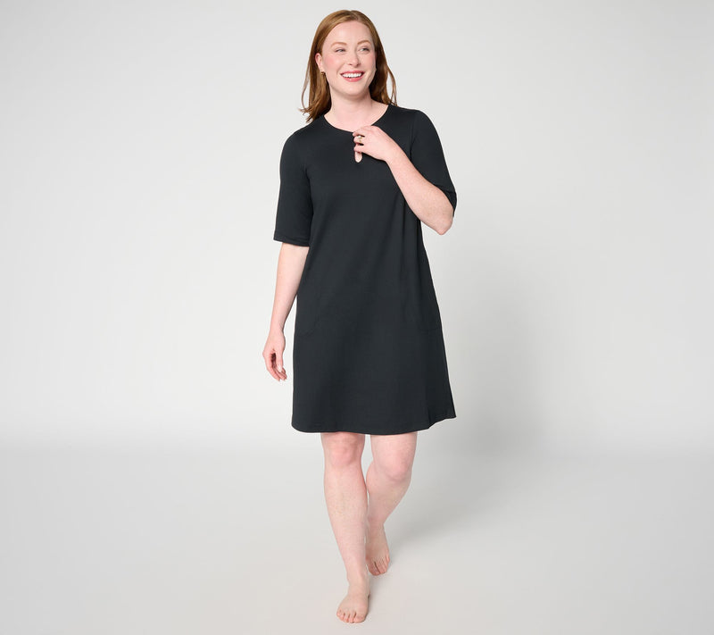 Cuddl Duds Flexwear Tee Lounge Dress — View 12