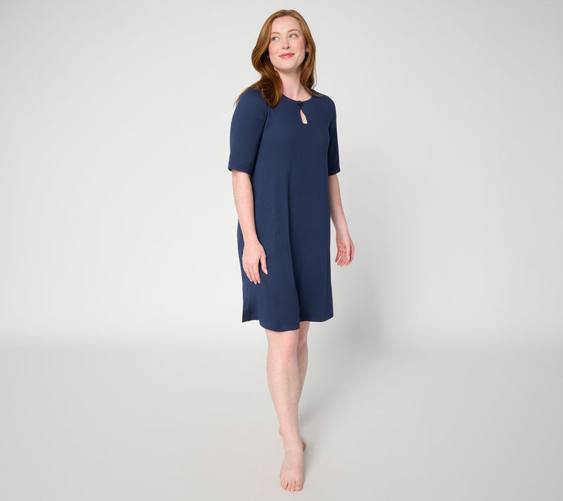 Cuddl Duds Flexwear Tee Lounge Dress — View 2