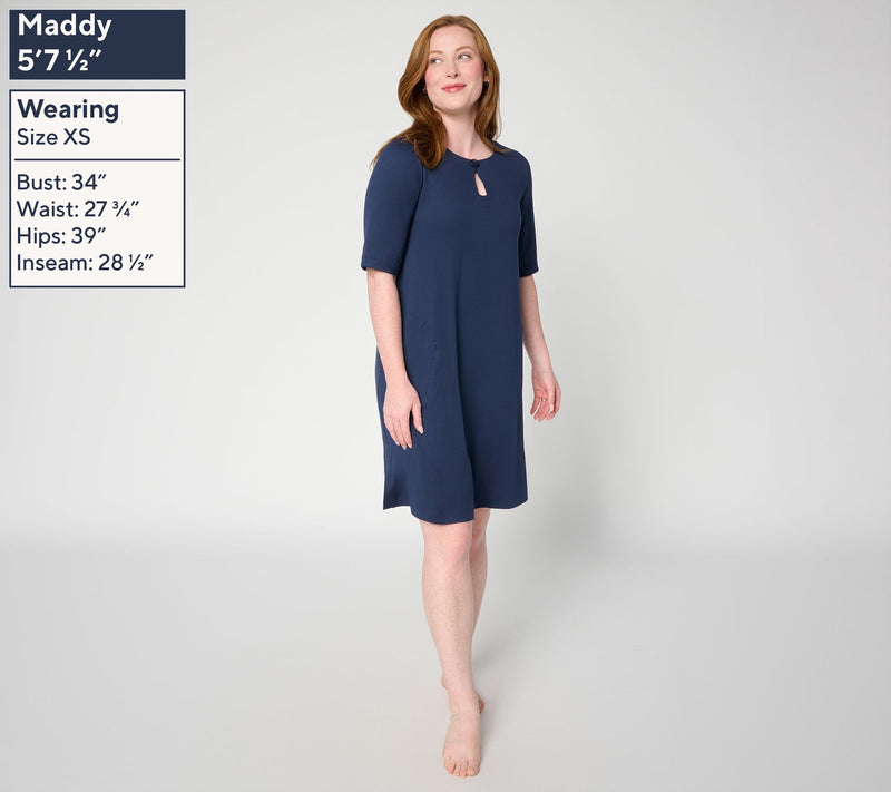 Cuddl Duds Flexwear Tee Lounge Dress — View 4