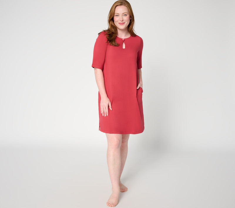 Cuddl Duds Flexwear Tee Lounge Dress — View 13
