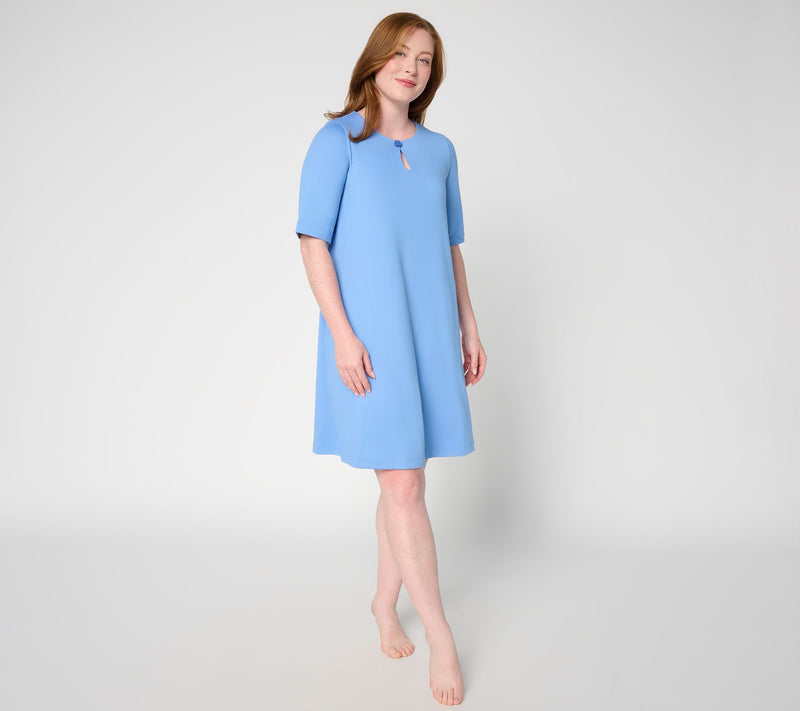 Cuddl Duds Flexwear Tee Lounge Dress — View 15