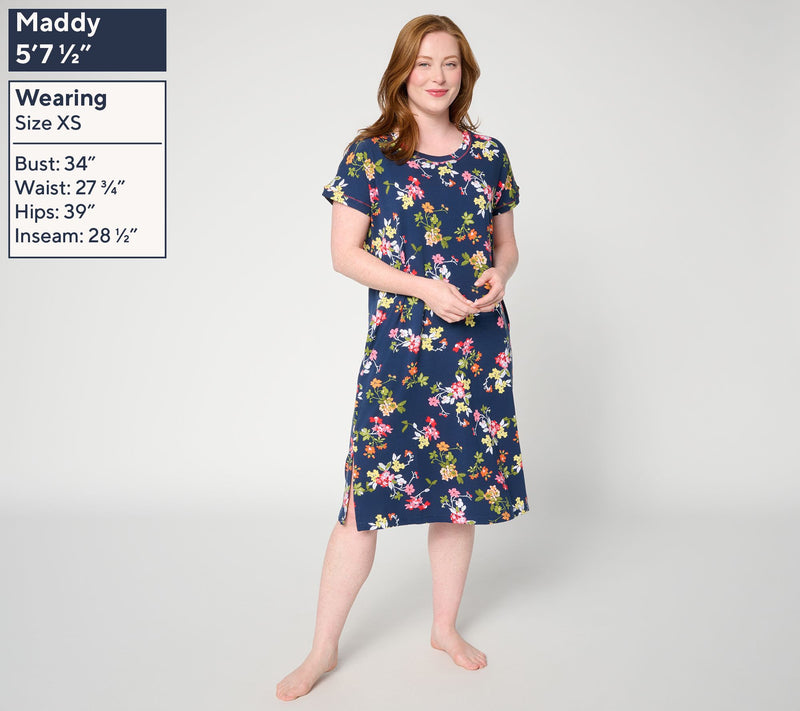 Cuddl Duds Cotton Core Printed Dolman Sleep Gown — View 3