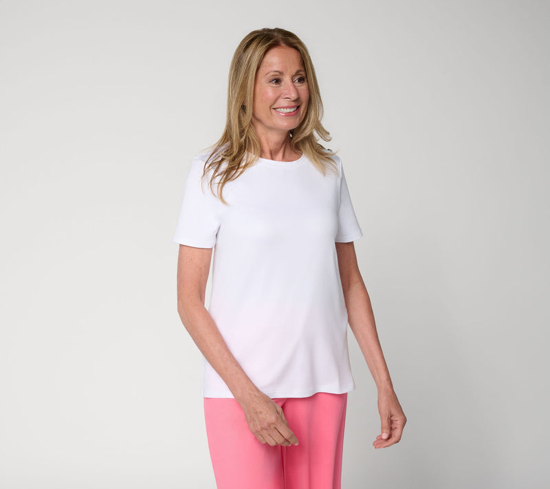 Cuddl Duds Flexwear Tee with Shoulder Buttons — View 14